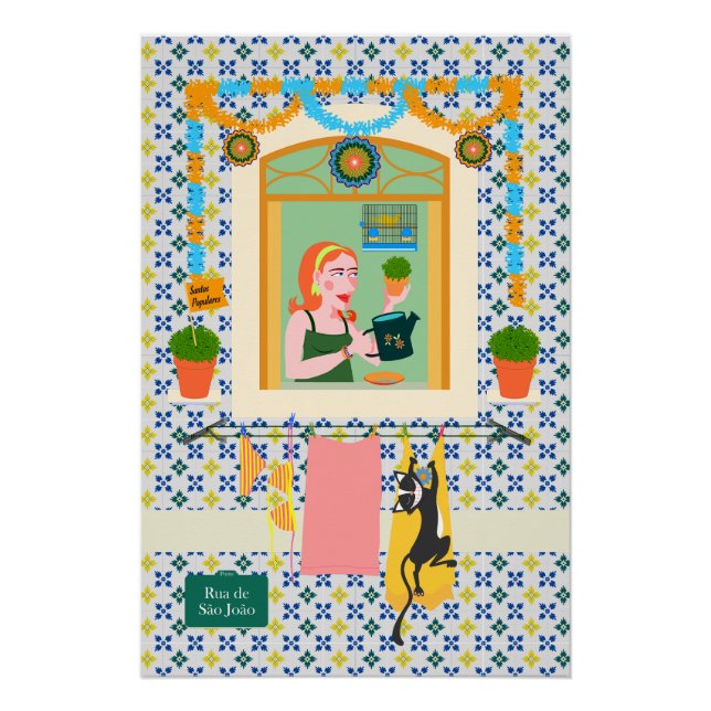 Póster Vizinho da Festa Português do santo John Português (Frente)