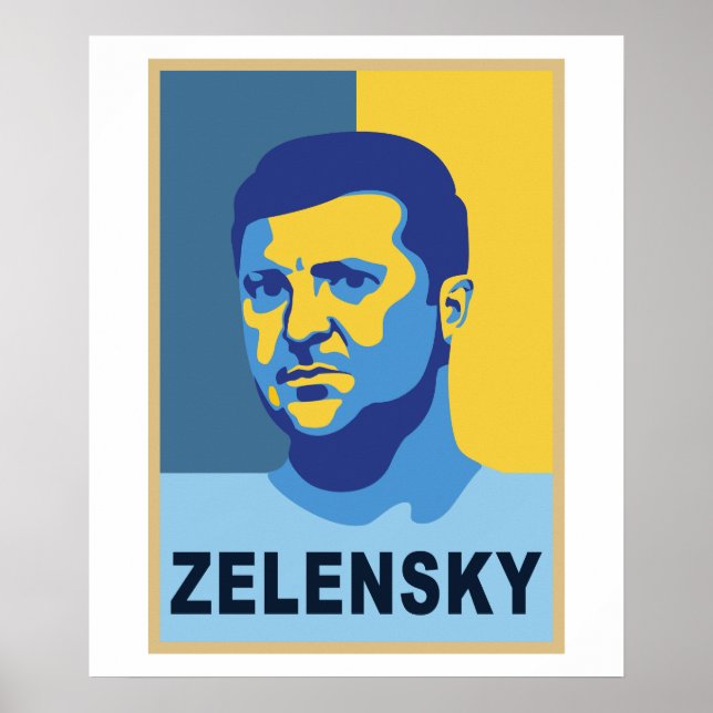 Poster Vladimir Zelensky - Eu defendo a Ucrânia (Frente)