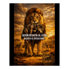 Póster VLLC Lion Vs Wolf Motivational Quote Lion King Wal