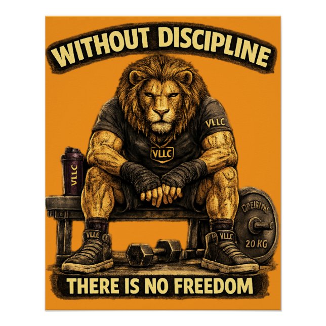 Póster VLLC Without Discipline There Is No Freedom Gym  (Frente)