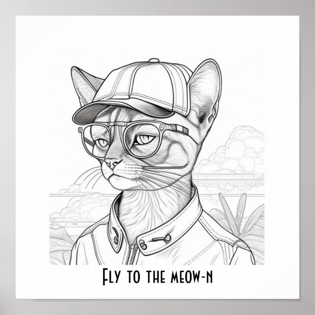 Poster Voar para a arte do gato-de-abissínia (Frente)
