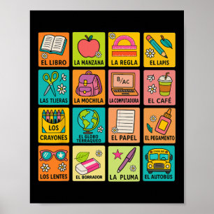 Poster Vocabulário Espanhol Volta às Aulas Maestra Biling