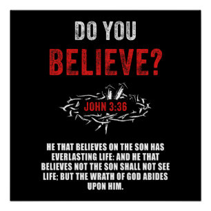 Póster Você Acredita? John 3:36 Bíblia Verse