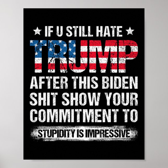 Poster Você Ainda Odeia Trump Depois Dessa Bandeira Ameri (Frente)