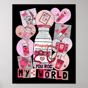 Poster Você Balança Meu Mundo Coração Enfermeira Amor Hos