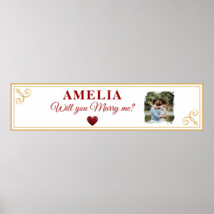 Poster Você casa comigo Foto de Proposta Romântica Coraçã