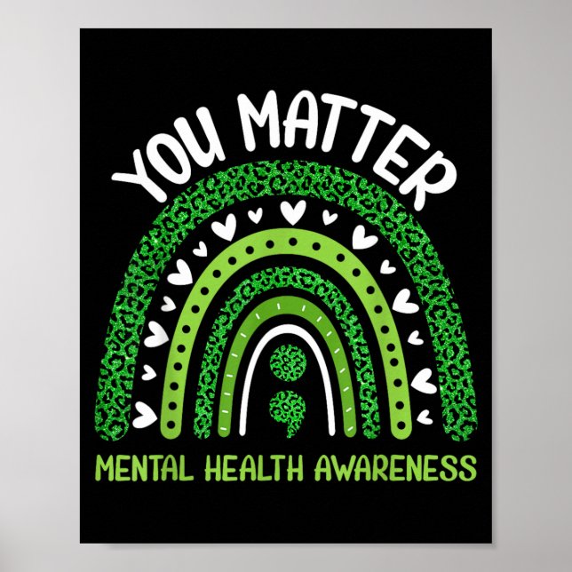 Poster Você Conscientização sobre Saúde Mental Arco-íris  (Frente)