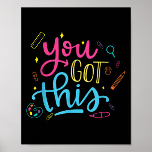 Poster Você Conseguira Dia de Teste Motivacional Professo