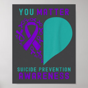 Poster Você - Coração e Design de Fita Prevenção ao Suicí