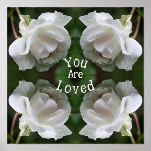 Poster Você É Adorada Abstrato Rosa Branca Inspiracional