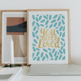 Poster Você É Adorada Tipografia Dourada Motivacional