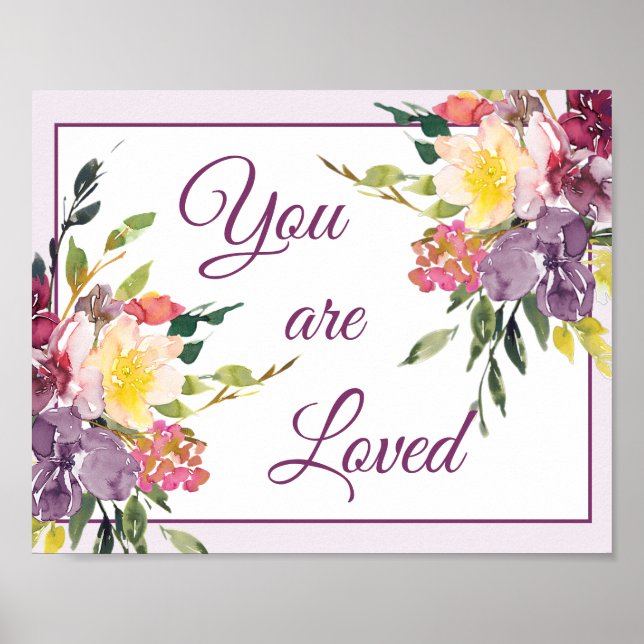 Poster Você é Amado floral (Frente)