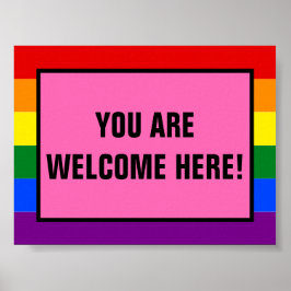Poster Você é bem-vindo ao cliente LGBTQ Rainbow Prie
