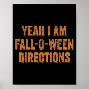 Poster Você é Direções Fall-o-ween Retro Engraçado Questi