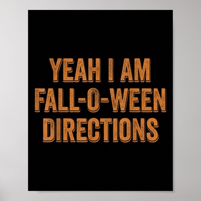 Poster Você é Direções Fall-o-ween Retro Engraçado Questi (Frente)
