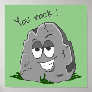 Poster Você é Doido! Pedra de Desenho Cinza Engraçada