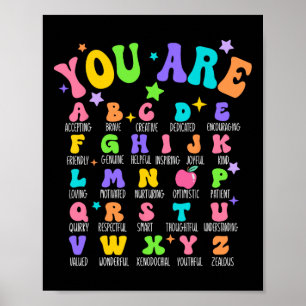 Poster Você É Letras Alfabeto Aprenda Abcs Inspiração Te