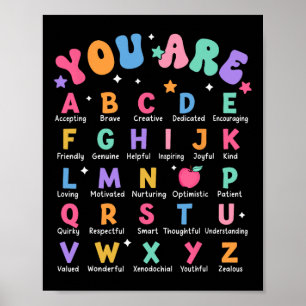 Poster Você É Letras Alfabeto Aprenda Abcs Inspiração Te