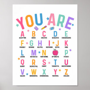 Poster Você É Letras Alfabeto Aprenda Abcs Inspiração Te