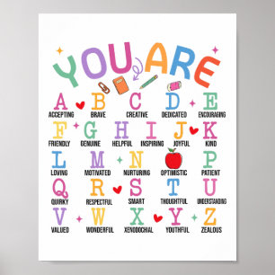 Poster Você É Letras Alfabeto Aprenda Abcs Inspiração Te
