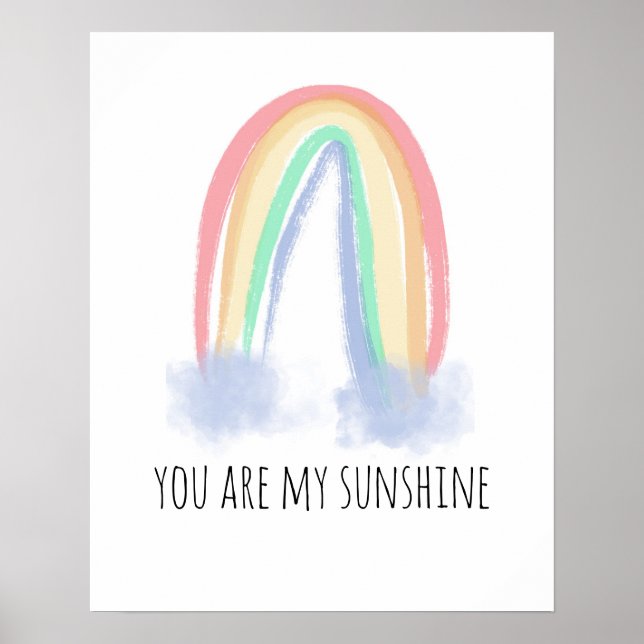 Poster Você é meu arco-íris pintado à aguarela  (Frente)