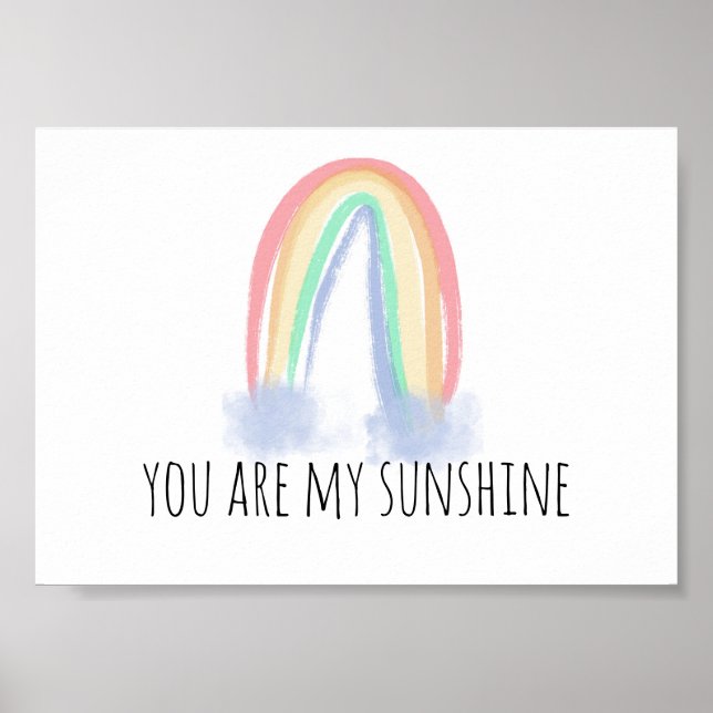 Poster Você é meu arco-íris pintado à aguarela sol (Frente)