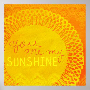 Poster Você é Meu Sol Pintura Amarela