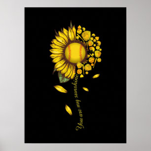 Poster Você É Meu Sunshine Softball Sunflower