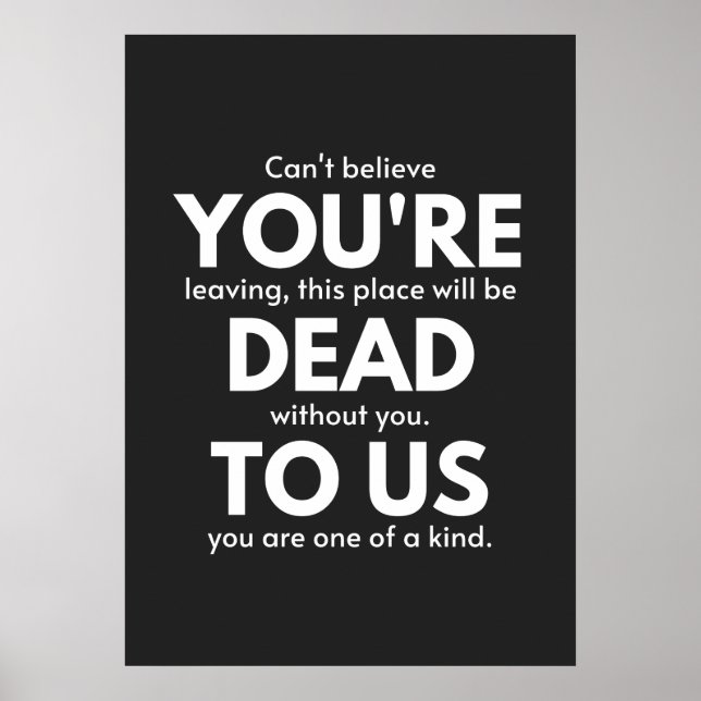 Poster Você é Morto de nós, colega indo embora, engraçado (Frente)