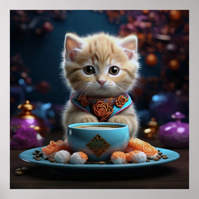 Poster Você é o Atum do Meu Sushi" - Kitten Love (Frente)