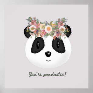 Poster Você é pandástico! Urso Panda Bonito