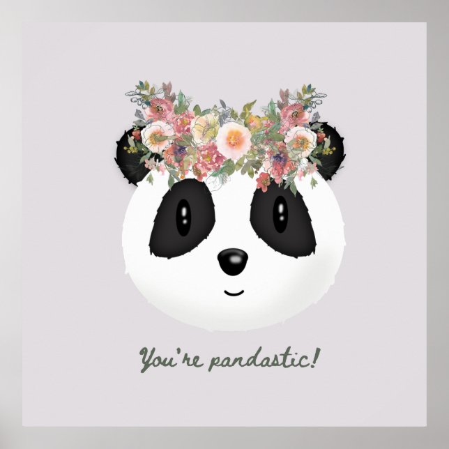 Poster Você é pandástico! Urso Panda Bonito (Frente)