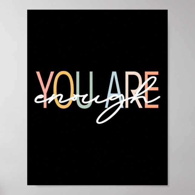 Poster Você É Suficiente Consciência da Saúde Mental Doen (Frente)