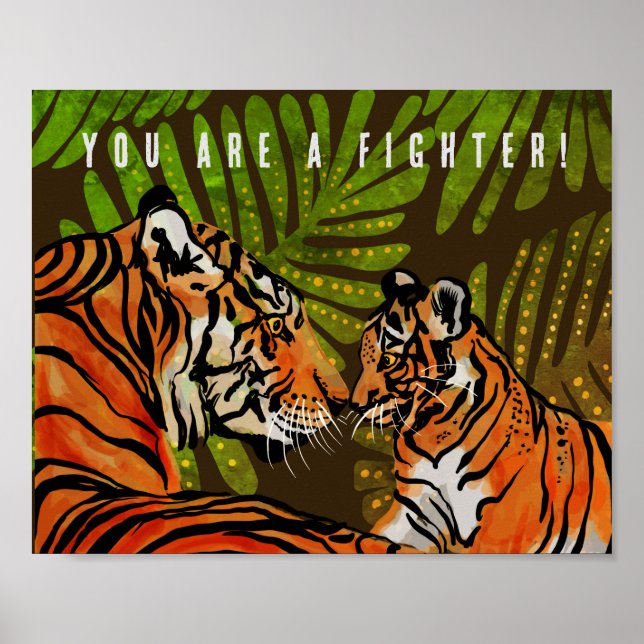 Poster Você é um lutador, tigres (Frente)