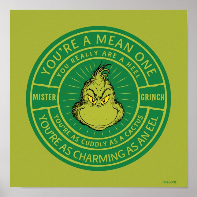 Poster Você é um Mean One Mister Grpolegadas Crachá (Frente)