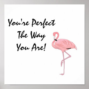 Póster Você é uma Afirmação de Aceitação de Flamingo Perf