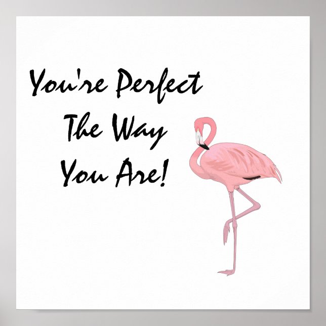 Póster Você é uma Afirmação de Aceitação de Flamingo Perf (Frente)