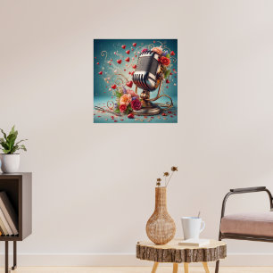 Poster Você Enche Meu Coração Com Música - Retroromântica
