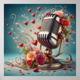 Poster Você Enche Meu Coração Com Música - Retroromântica