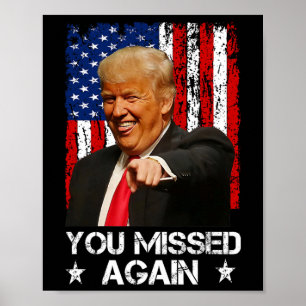 Poster Você Errou Novamente Trump 2025 Bandeira Dos EUA 2