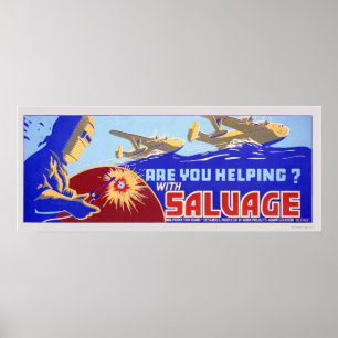 Poster Você está ajudando? Salvamento - WPA