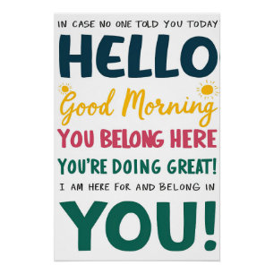 Póster Você Está Aqui - Boa Manhã Poster Motivacional