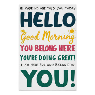 Póster Você Está Aqui - Boa Manhã Poster Motivacional
