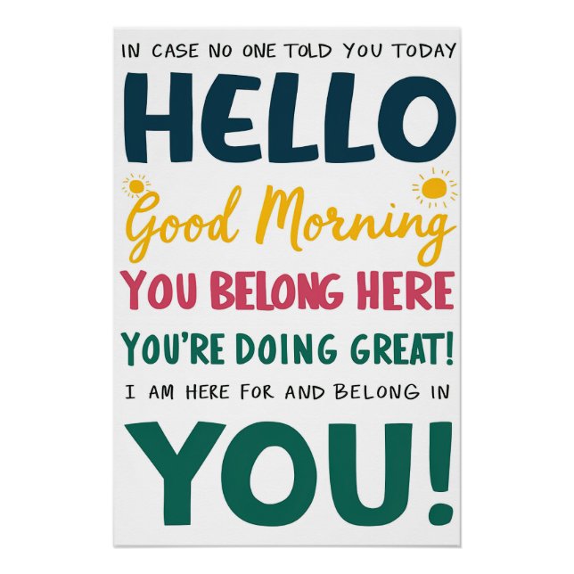 Póster Você Está Aqui - Boa Manhã Poster Motivacional (Frente)