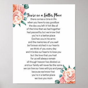Poster Você Está em um Lugar Melhor Poema Memorial para a