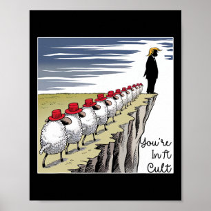 Poster Você Está Em Uma Seita - Anti Trump Engraçado