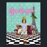 Poster Você Está Empoderando Pop de Arte Menina<br><div class="desc">A vinheta divertida e divertida tem empoderado a mensagem para todos tentando viver sua verdade. Coluna de vintage e recortes de fotos de gatos,  texto de neon "Você é você" e uma cena de fundo de xadrez e Torre Eiffel.</div>