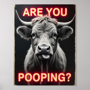 Poster Você Está Fazendo Cocô? Vaca Highland Divertida, A