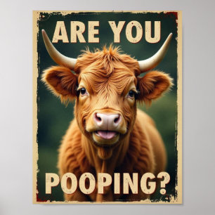 Poster Você Está Fazendo Cocô? Vaca Highland Engraçada, A