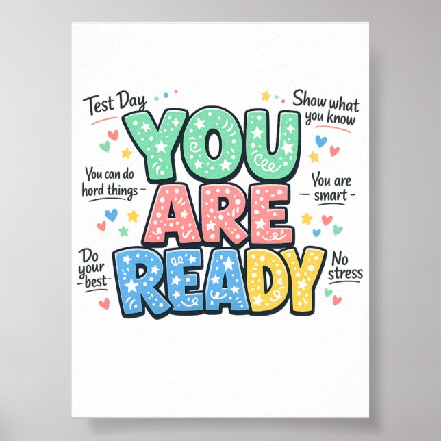 Poster Você Está Preparada Dia do Teste Mulheres Imprimív (Frente)